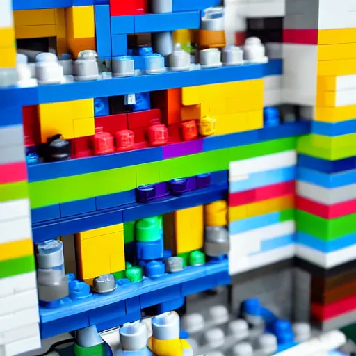 Prompt: nuclear reactor lego set, closeup shot, vibrant colors
