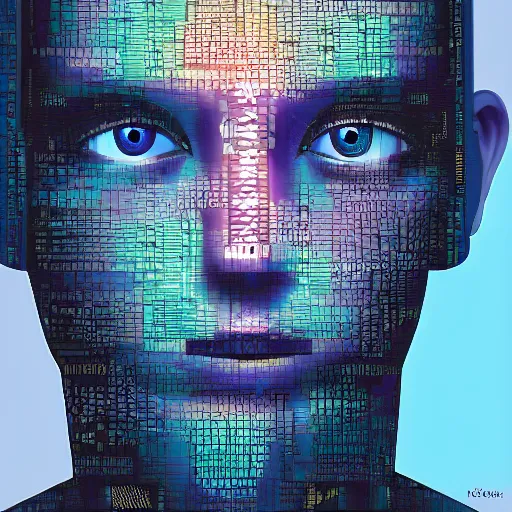 Image similar to human in love with artificial intelligence digital art