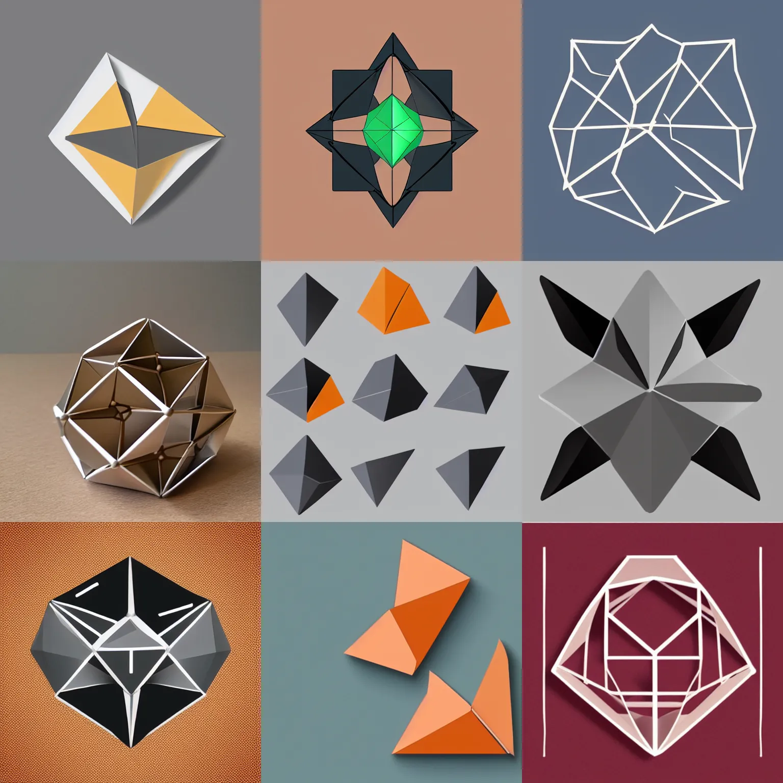 Prompt: minimalist vector origami icon truncated icosahedron