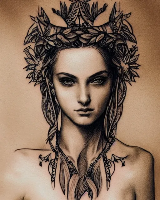 tattoo sketch of the beautiful greek goddess aphrodite | Stable ...