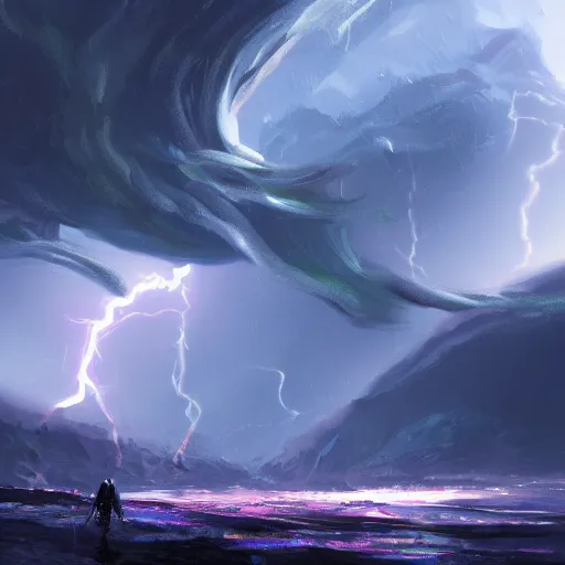 Prompt: storm on alien planet, 4 k, artstation, pinterest.