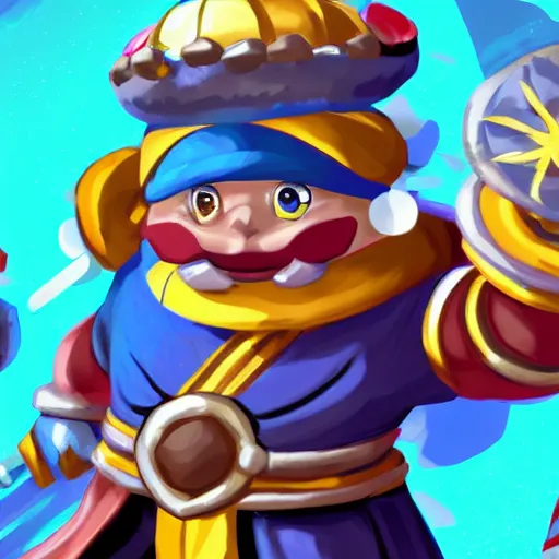 Image similar to king dedede as a league of legends champion. league of legends splash art. digital illustration. high quality.