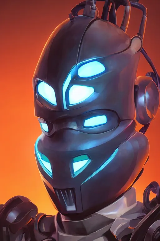 Image similar to epic mask helmet robot ninja portrait stylized as fornite style game design fanart by concept artist gervasio canda, behance hd by jesper ejsing, by rhads, makoto shinkai and lois van baarle, ilya kuvshinov, rossdraws global illumination radiating a glowing aura global illumination ray tracing hdr render in unreal engine 5