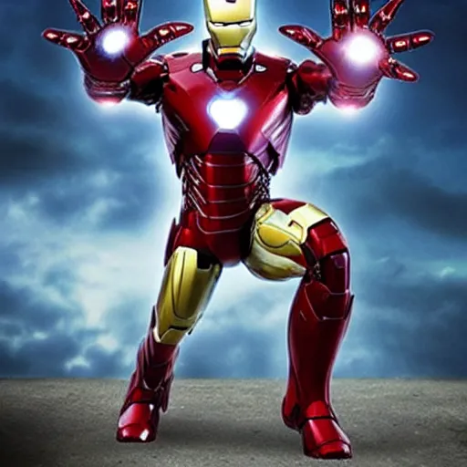 Image similar to iron man holding thousands hammer