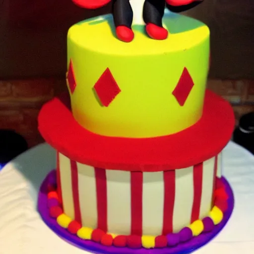 Prompt: circus clown cake