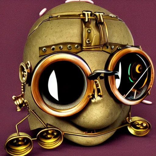 Prompt: a rat with steampunk googles, by burns jim