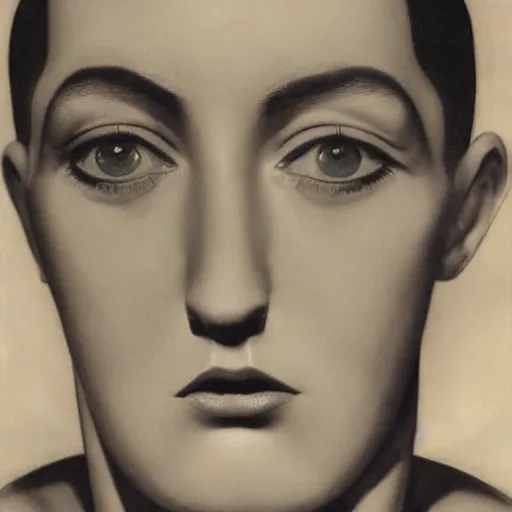 Prompt: high quality high detail portrait by man ray, hd, intense unsettling look in the eyes, photorealistic lighting