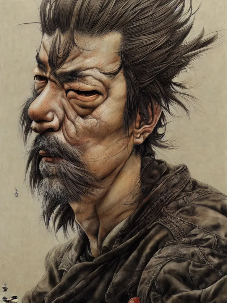 Prompt: Evangeleon character portrait drawn by Katsuhiro Otomo, photorealistic style, intricate detailed oil painting, detailed illustration, oil painting, painterly feeling, centric composition singular character