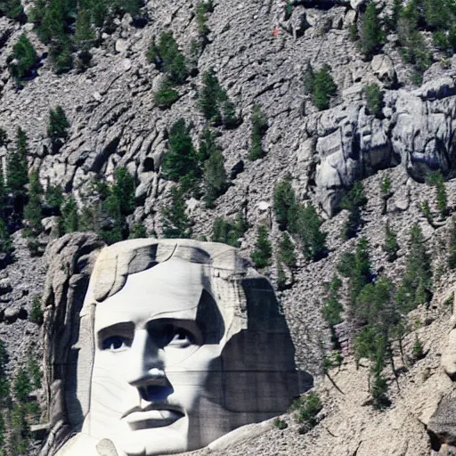 Prompt: Mount Rushmore buts it has Kanye West's face on it