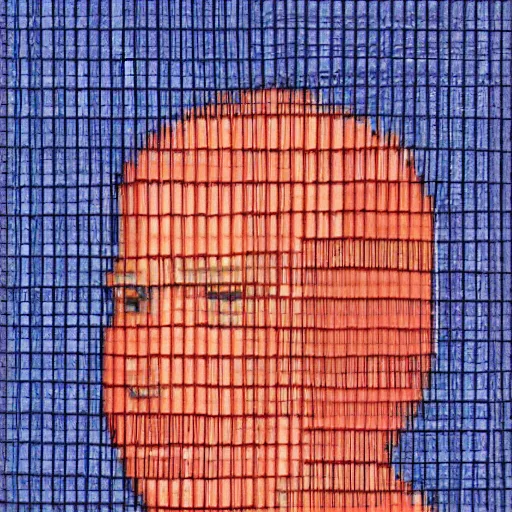 Prompt: A weaved portrait of Joe Biden