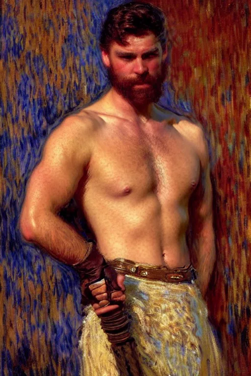 Image similar to attractive male, game of thrones, painting by, gaston bussiere, craig mullins, j. c. leyendecker, claude monet