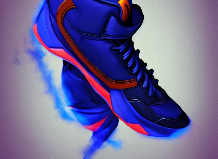 Prompt: basketball sneakers concept of nightcrawler, trending on artstation, smooth, sharp focus