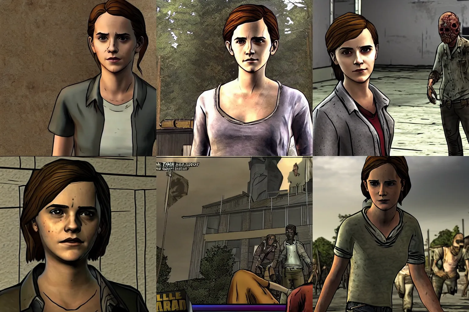 Prompt: Screenshot of Emma Watson in Telltale The Walking Dead