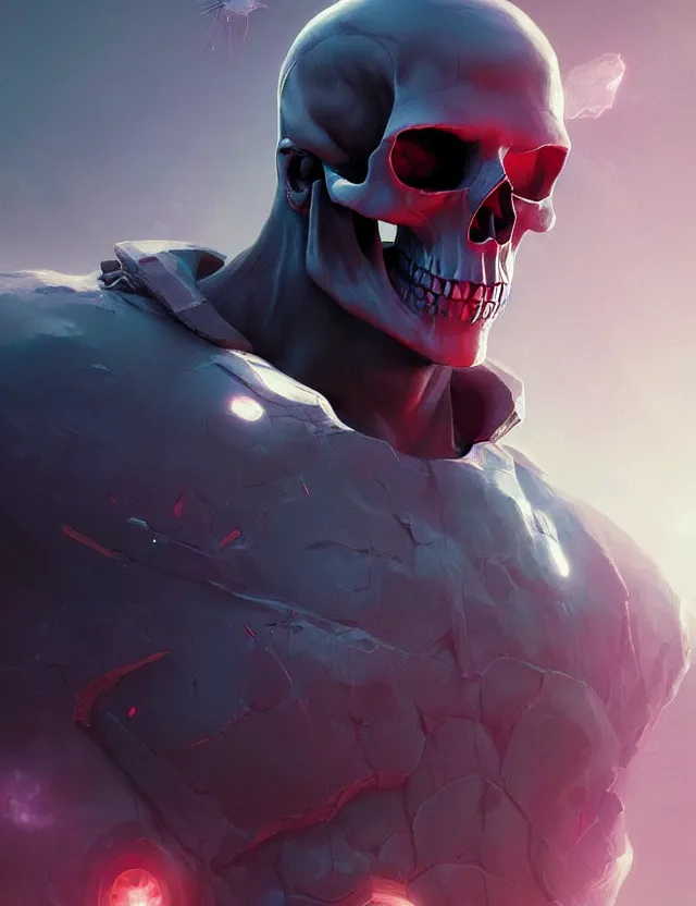 Prompt: dead skull superman, award - winning realistic sci - fi concept art, artwork by tooth wu and wlop and beeple and greg rutkowski