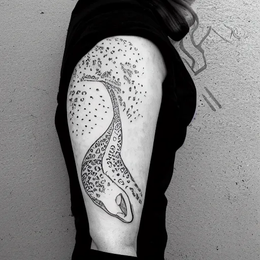 Image similar to white spermwhale in the ocean, awardwinning elegant modern tattoo design sketch on white background