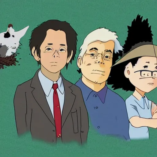 Image similar to the presidents of the united states in the style of studio ghibli