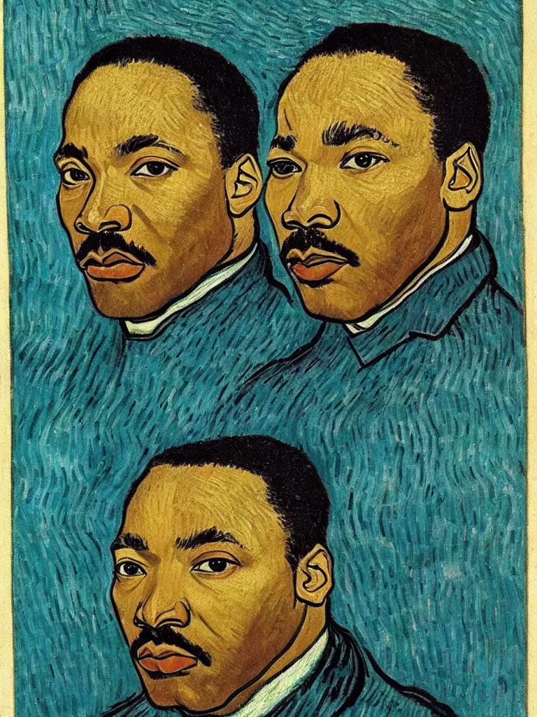 Image similar to Martin Luther king, portrait by Van Gogh