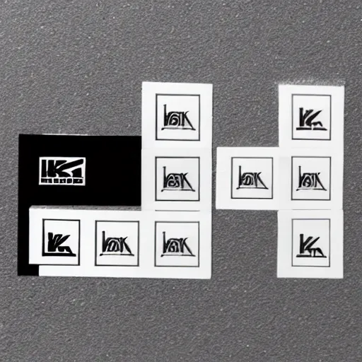 Image similar to black on white graphic design stickers in style of david rudnick, eric hu, y 2 k,