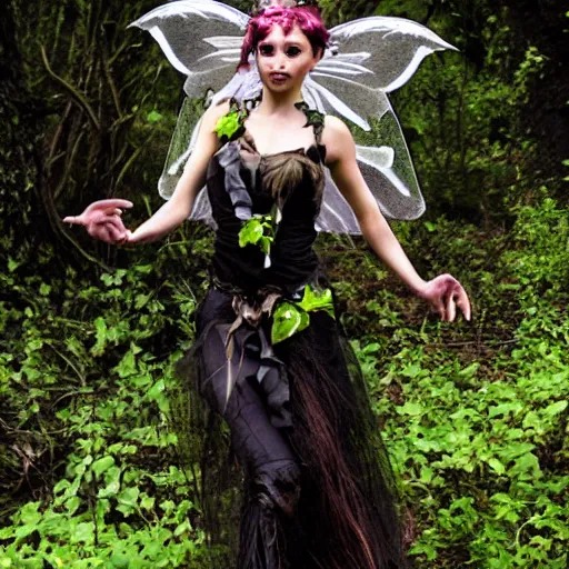 Image similar to eco goth fairy girl goblin,