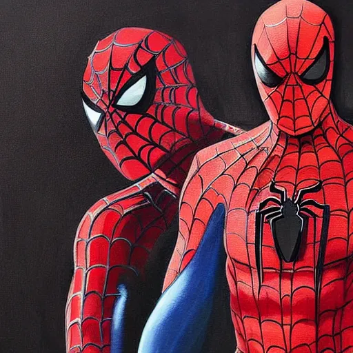 Prompt: spiderman and daredevil, detailed painting