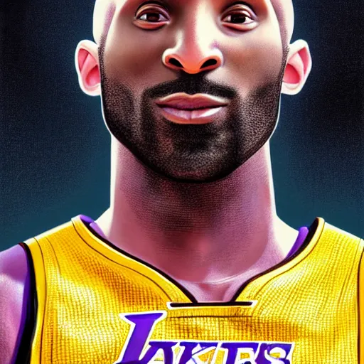 Prompt: kobe bryant, pixar character art, wearing basketball jersey, cinematic lighting symmetrical facial features, from arknights, hyper realistic, 4 k, rule of thirds, extreme detail, detailed drawing, trending artstation, realistic lighting, by alphonse mucha, greg rutkowski, short neck