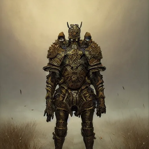 Prompt: armor made of bones, anthropomorphic shiba inu, metalic, stuning 3 d render, masterpiece, glowing black aura, foggy dark graveyard, by donato giancola and greg rutkowski and wayne barlow and zdzisław beksinski, realistic face