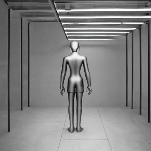 Image similar to artist : antony gormley - space 2 0 2 1, 2 mm square section stainless steel bar, dimensions variable. photo : ela bialkowska, okno studio.