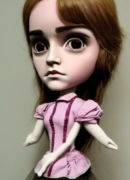 Image similar to emma watson as a mark ryden doll, detailed digital art, trending on Artstation