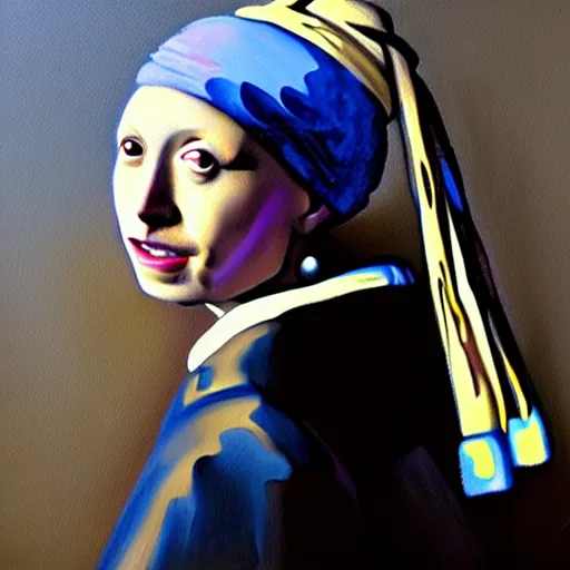 Prompt: painting of Elon Musk posed in the style of ‘Johannes Vermeer\'s girl with a pearl earring’ hyperrealistic, moody lighting, golden hour