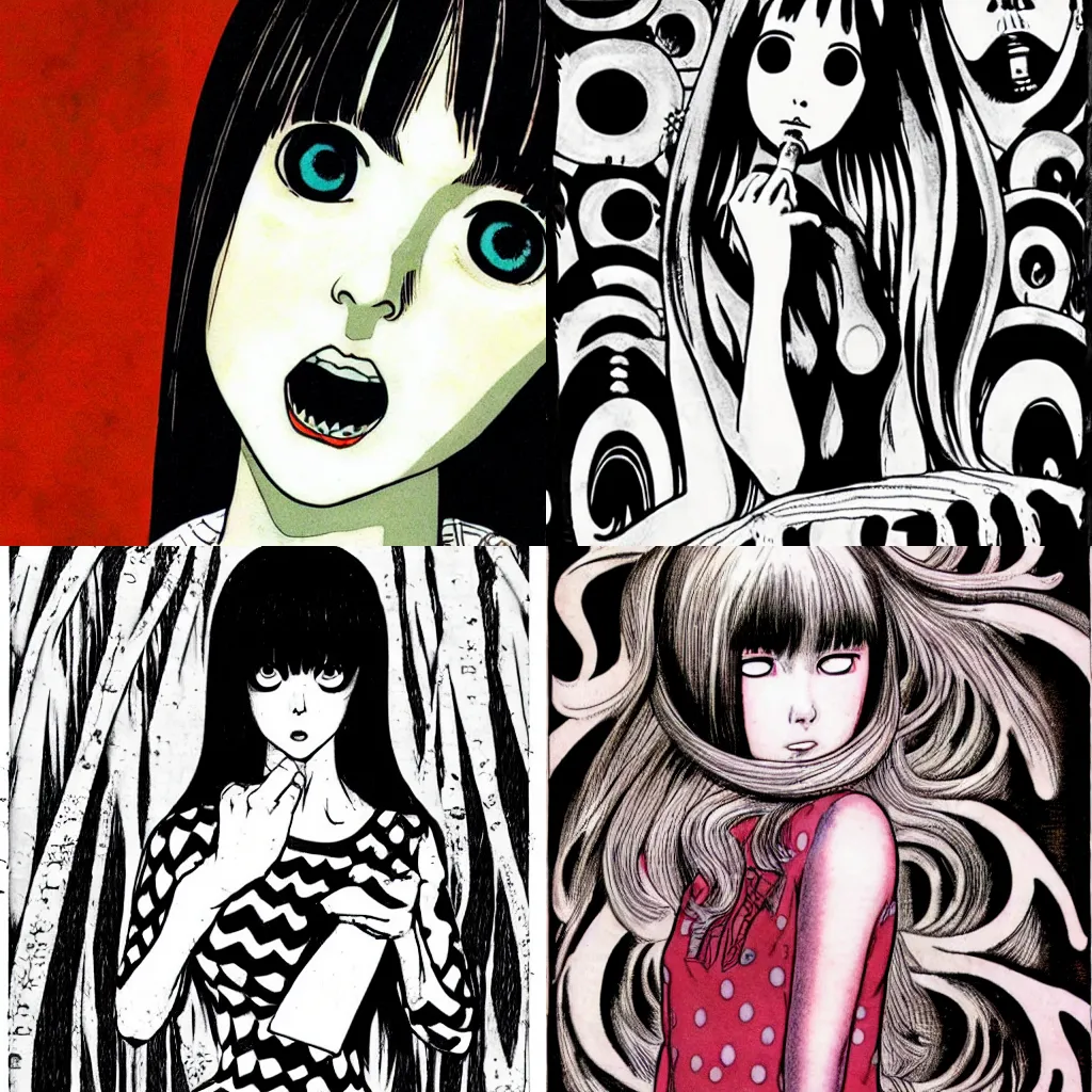 JUNJI ITO - SAD JAPANESE ANIME AESTHETIC Wall Mural