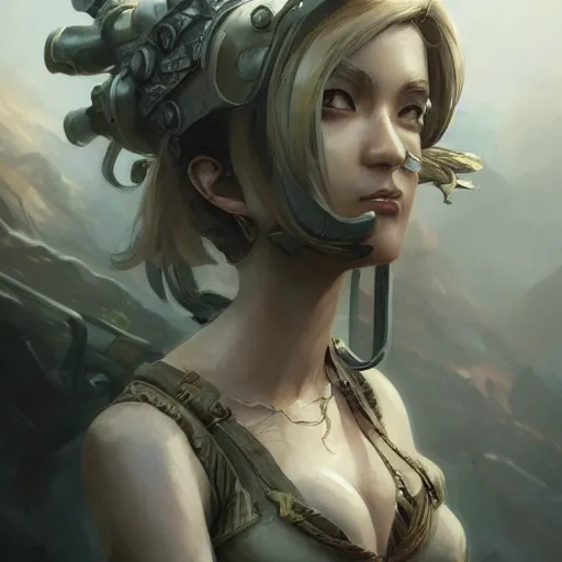Image similar to eri kasamoto from metal slug game, fantasy, intricate, elegant, highly detailed, digital painting, artstation, concept art, matte, sharp focus, illustration, art by aenaluck and roberto ferri and greg rutkowski, epic fantasy, digital painting