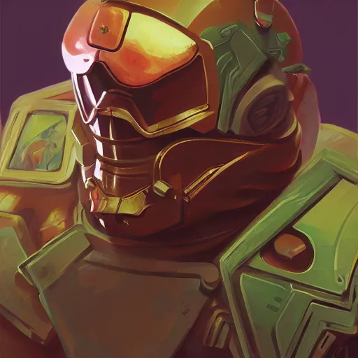 Image similar to doctor ivo robotnik as doomguy in disco elysium, highly detailed, digital painting, artstation, sharp focus, illustration, art by tan zi and ayanamikodon and alphonse mucha and wlop