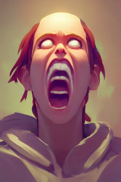 Image similar to screaming portrait stylized as fornite style game design fanart by concept artist gervasio canda, behance hd by jesper ejsing, by rhads, makoto shinkai and lois van baarle, ilya kuvshinov, rossdraws global illumination radiating a glowing aura global illumination ray tracing hdr render in unreal engine 5