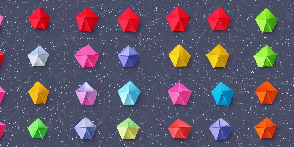 Prompt: origami boxes bigger on the inside. background outer space. photorealistic