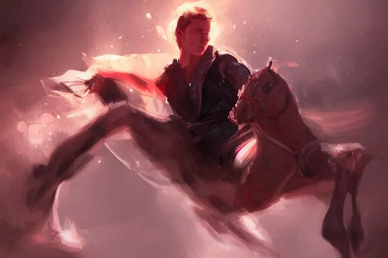 Prompt: portrait of a man falling over in an arena, digital painting, cinematic light, sharp, artgerm and wlop