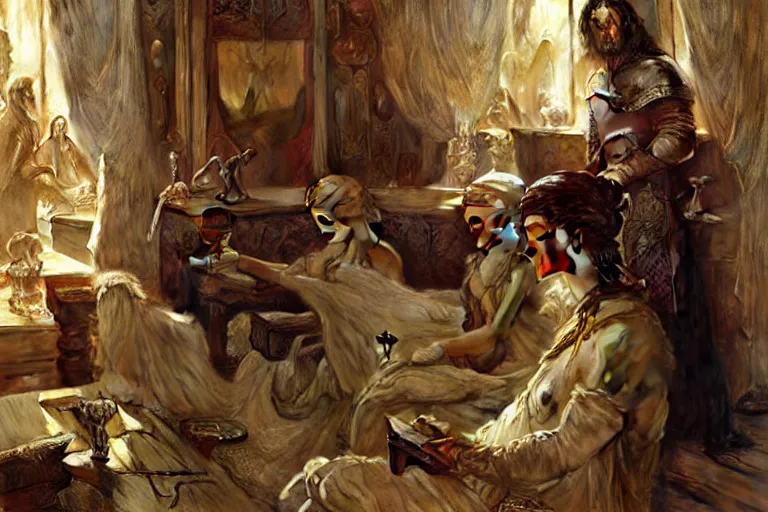 Image similar to game of thrones, painting by gaston bussiere, craig mullins, j. c. leyendecker, greg rutkowski, alphonse mucha