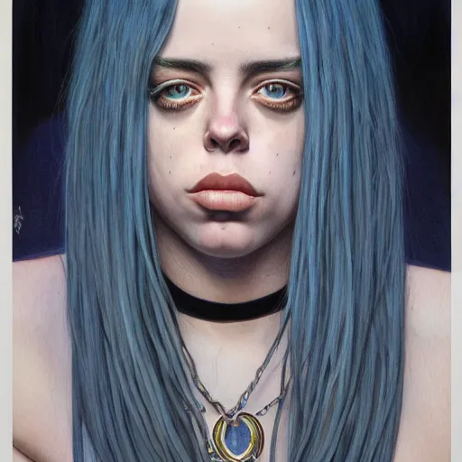 Prompt: Billie Eilish, by Mark Brooks, by Donato Giancola