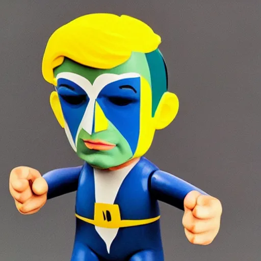 Prompt: 👍 blue pablo picasso stop motion vinyl action figure, plastic, toy, butcher billy style