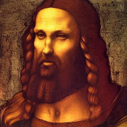 Image similar to A portrait of Gigachad by Leonardo da Vinci