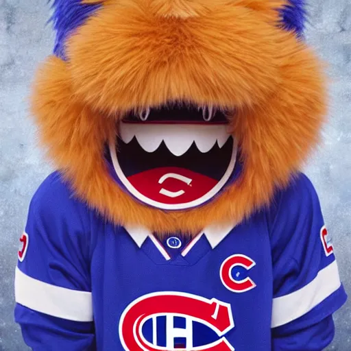 Image similar to suprised anime Portrait of Youppi the Habs Montreal Canadiens Mascot as a very sad and menacing pokemon, highly detailed anime, high evolution, 1993, legendary, smooth, sharp focus, dynamic lighting, intricate, trending on ArtStation, shiny Youppi as suprised pikachu, illustration pokemon, art by WLOP