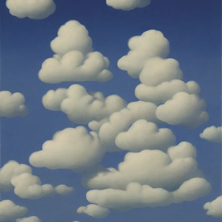 Image similar to cloud - man, by rene magritte, centered, detailed painting, hd, hq, high resolution, high detail, 4 k, 8 k