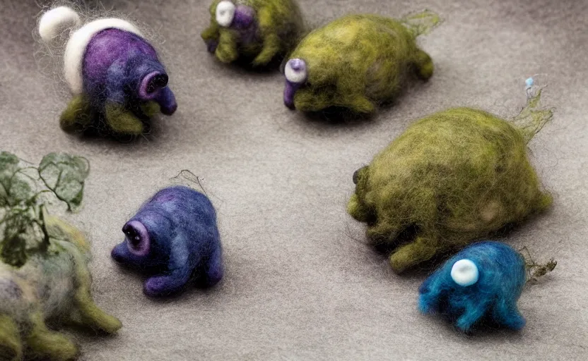 Image similar to tardigrade mini cafe tardigrade diorama with tardigrades macro photography, needle felted tardigrades, ambient, atmospheric photograph, string lights, romantic tardigrades