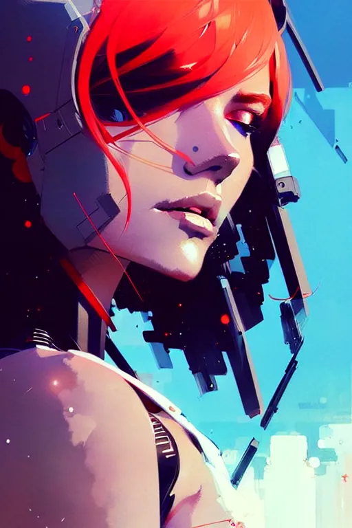 Image similar to a ultradetailed beautiful panting of a stylish cyborg girl, by conrad roset, greg rutkowski and makoto shinkai, trending on artstation