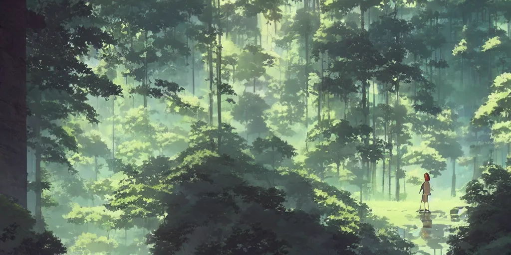 Prompt: anime film by studio ghibli, on a mystical action adventure, ethereal by kazuo oga, screenshot from the anime film by makoto shinkai, concept art by senior environment artist, anime aesthetic