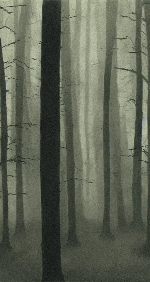 Prompt: attack zombie during worldwar 2, dark forest, fog, great space, by edward hopper,