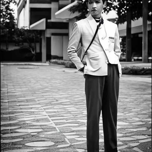 Image similar to outdoor portrait of jose rizal as a handsome young man in 2 0 2 2, 3 0 years old wearing stylish modern clothes, photo taken in 2 0 2 0, 3 5 mm f 1. 4 digital photo, matte colors