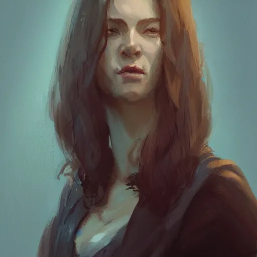 Prompt: portrait of a super friendly woman by greg rutkowski, he is about 2 9 years old, english, auburn shoulder length hair, brown eyes, cute face, highly detailed portrait, digital painting, artstation, concept art, smooth, sharp foccus ilustration, artstation hq