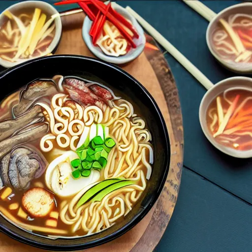 Image similar to Bowl of ramen in the style of a comic book