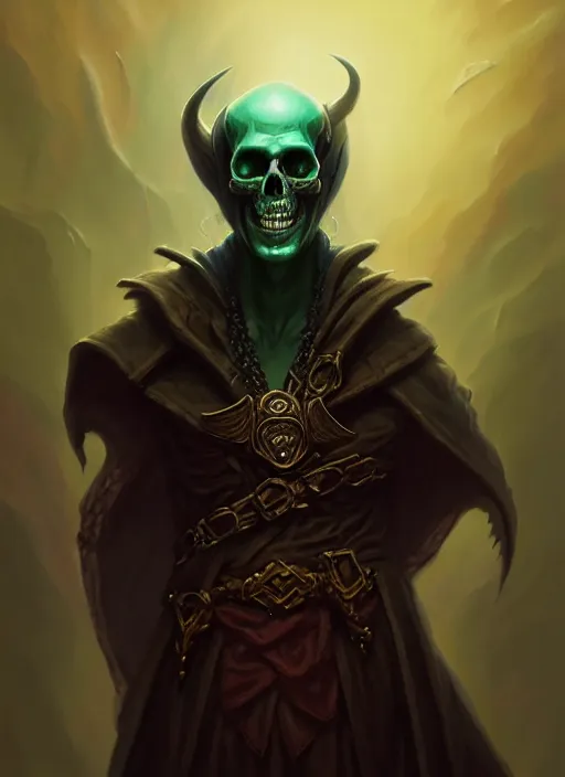 Image similar to a _ fantasy _ style _ portrait _ painting _ of skull head lich, dnd, wicked, oil _ painting _ unreal _ 5 _ daz. _ rpg _ portrait _ extremely _ detailed _ artgerm _ greg _ rutkowski _ greg