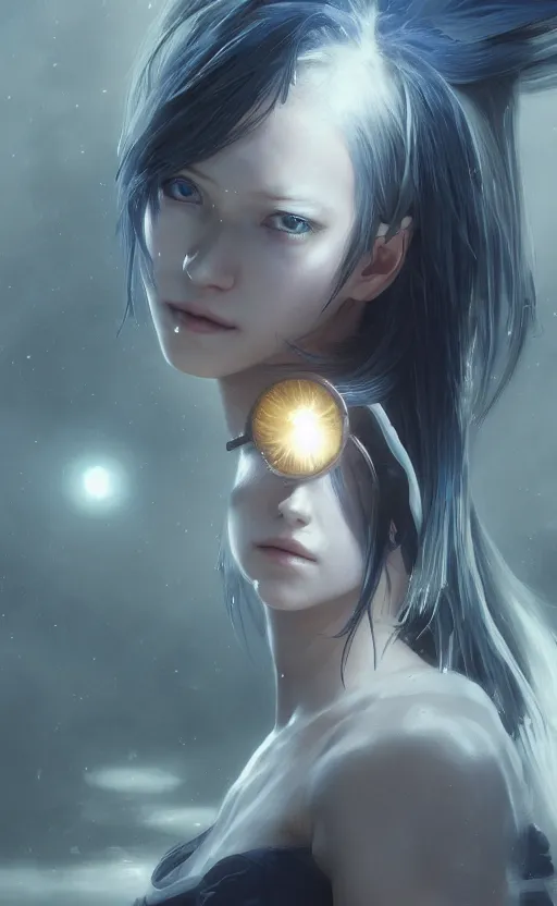 Image similar to a girl from final fantasy live action, mirror's edge, evocative, mystical night, very very very very detailed, award winning, masterpiece digital painting by greg rutkowski, alex grey, artstation, 4 k wallpaper